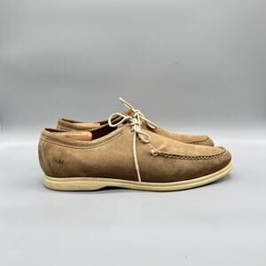 Peter Millar Shoes Mens 9.5 Brown Suede Moc Toe Lace Up Casual Comfort Walking